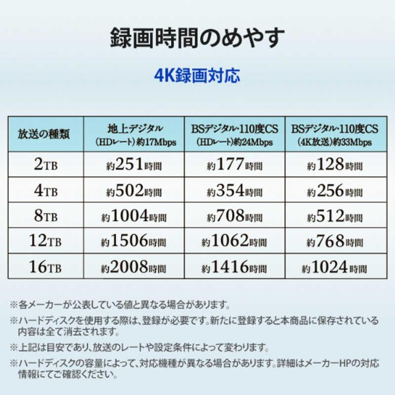 IOデータ　外付けHDD USB-A接続 家電録画対応(Chrome/Mac/Windows11対応) ブラック ［16TB /据え置き型］　HDW-UTCS16の画像