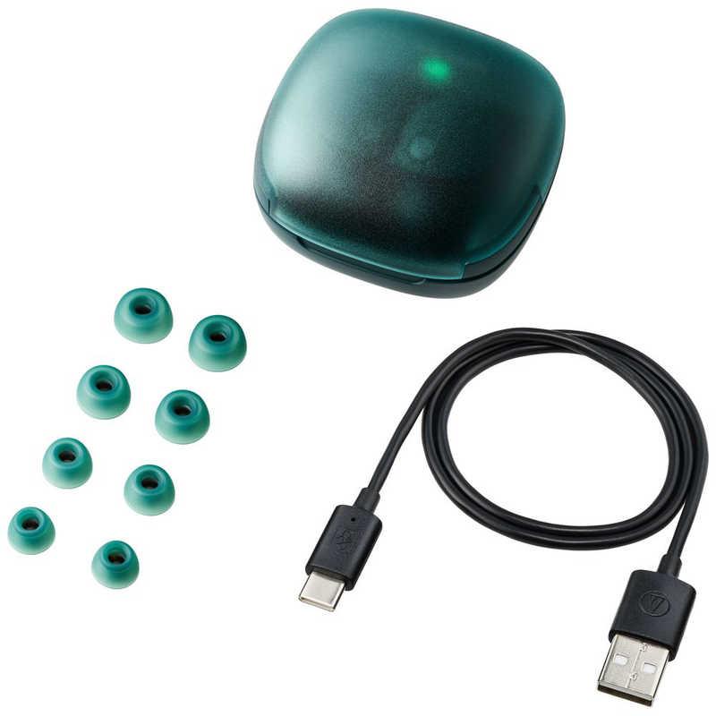 ワイヤレスイヤホン グリーン 本体 オーディオテクニカ フルワイヤレスイヤホン グリーン ATH