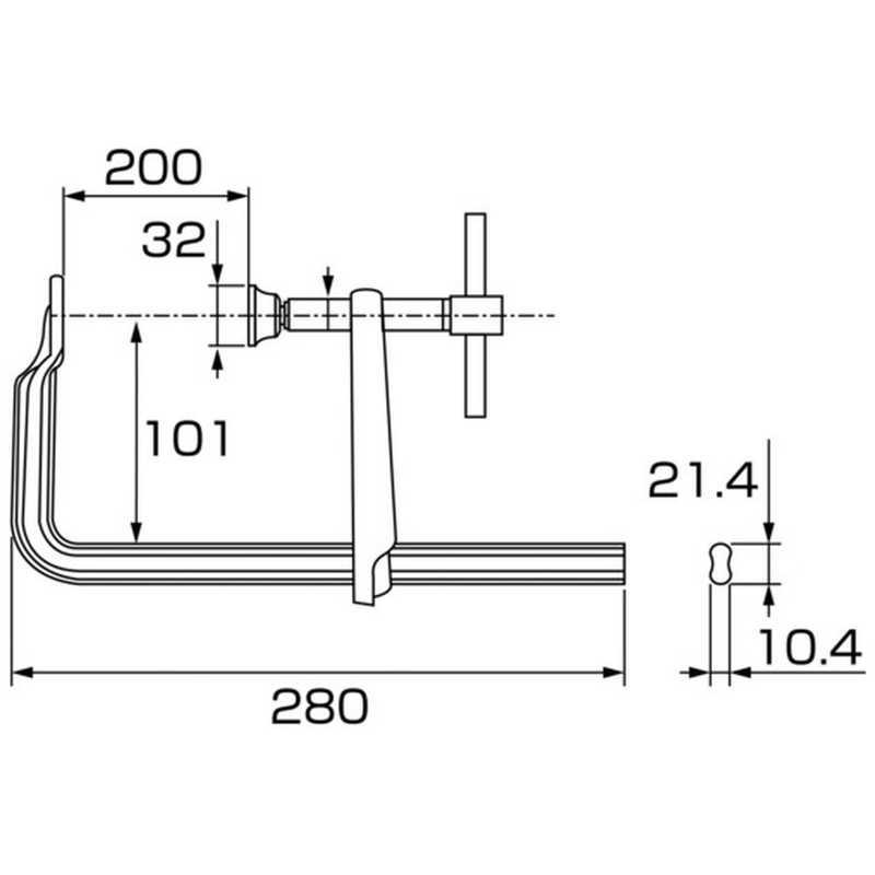 ロブテックス エビ 万力 バーハンドル標準型 200mm×100mm BM2010A