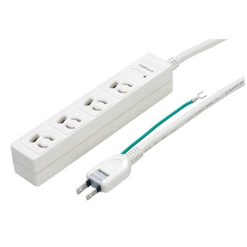 ヤザワ 3P抜け止めマグネットタップ4個口 2m 白 Y02JKNP402WH : コジマ