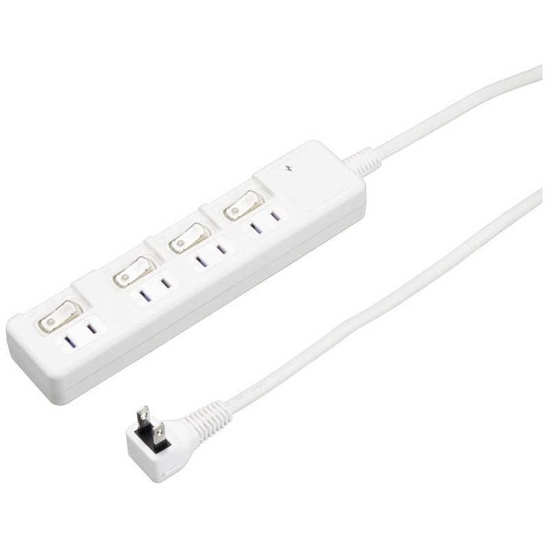 ヤザワ 雷ガード付4個口節電タップ2m ホワイト H8KS442WH : コジマ