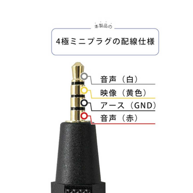 フジパーツ 4極ミニプラグ(ストレート)(オス) - RCA(ピンプラグ フジパーツ 4極ミニプラグ(ストレート)(オス) - RCA(ピンプラグ