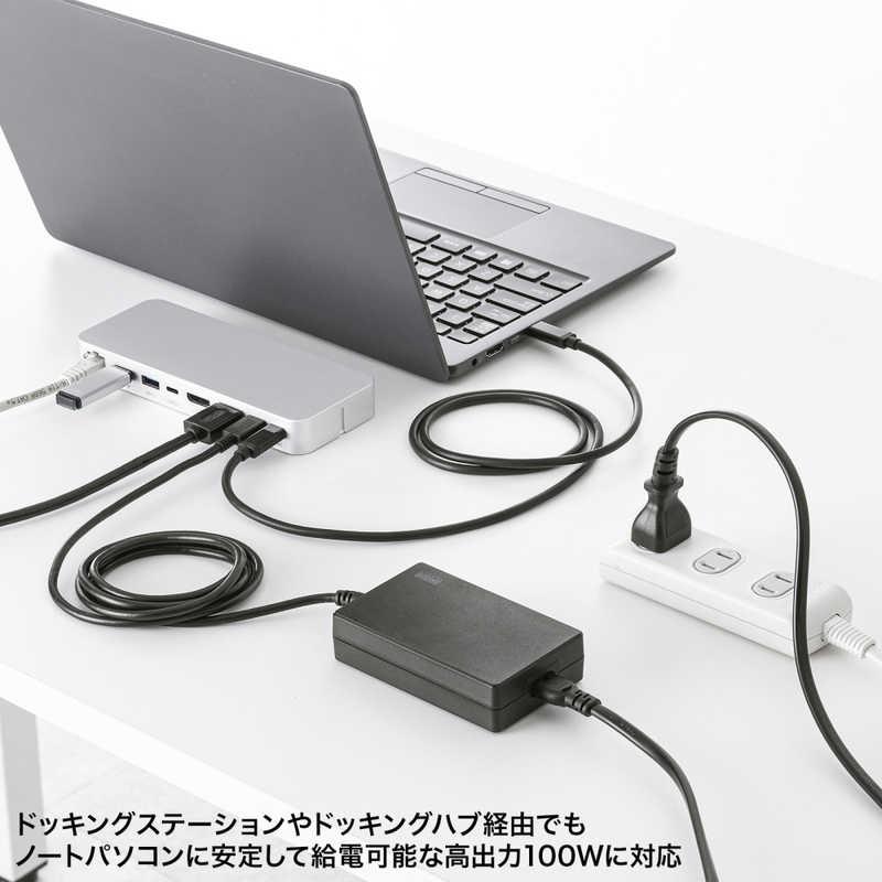 サンワサプライ　USB PD対応AC充電器(PD100W・TypeCケーブル一体型)　ACA-PD94BK｜y-kojima｜04