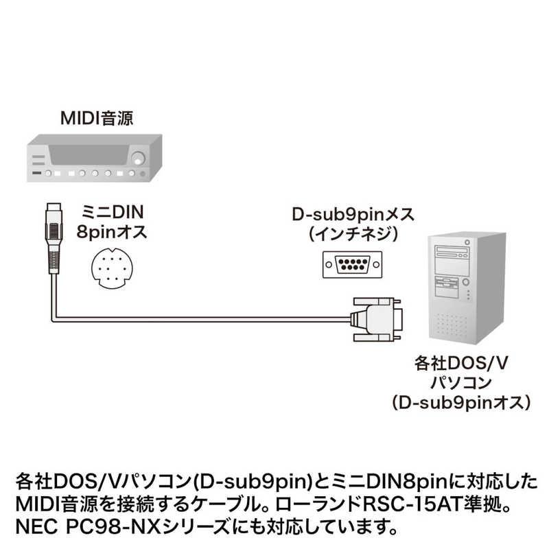 SANWA SUPPLY（サンワサプライ） MIDI接続ケーブル(ミニDIN8pinオス-D