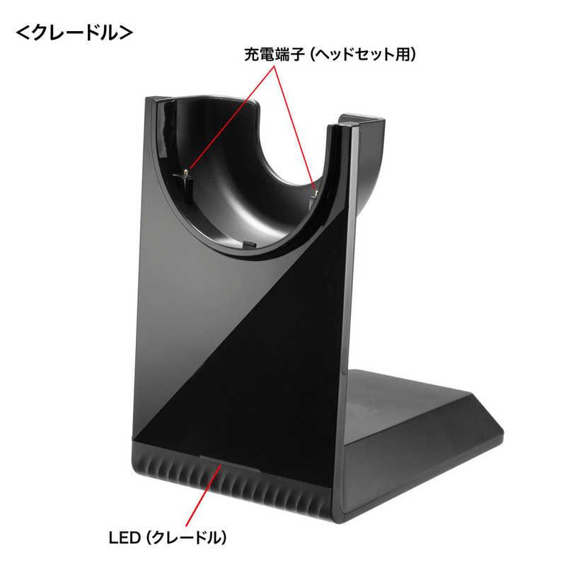 サンワサプライ Bluetoothステレオヘッドセット(クレードル付き・デュアルマイク) MM-BTSH70BKの画像