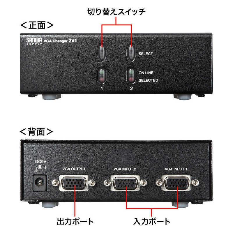 サンワサプライ　ディスプレイ切替器(ミニD-sub(HD)15pin用)・2回路 　SWEV2N2_2