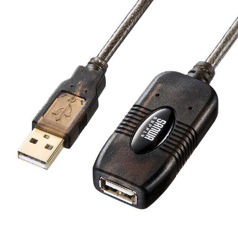 サンワサプライ　延長ケーブル [USB-A オス→メス USB-A /5.0m /USB2.0] ブラック　KB-USB-R205N｜y-kojima