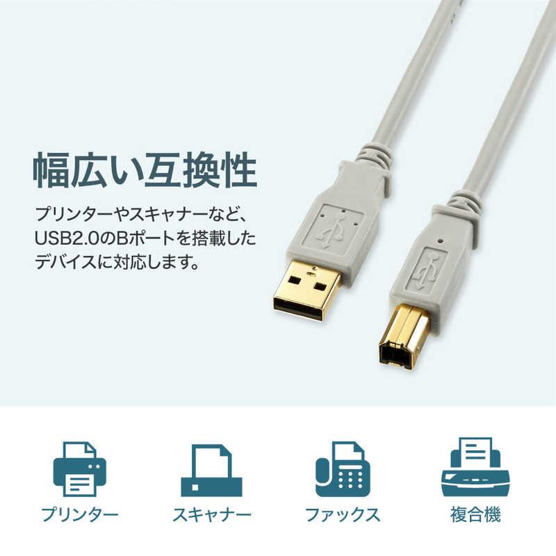 サンワサプライ　USB-A ⇔ USB-Bケーブル ［4m /USB2.0］ ライトグレー　KU20-4HK2｜y-kojima｜03