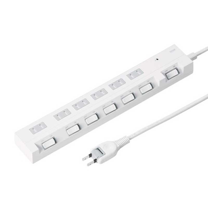 サンワサプライ 節電エコタップ 雷ガード/個別スイッチ付(2P式6個口)2.0m TAP-S18-2|コジマ|01