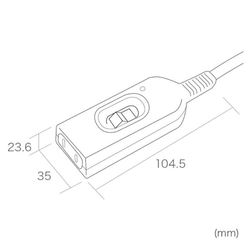 サンワサプライ　中間スイッチ付延長コード (2P・1個口・1m)　TAP-B7-1N｜y-kojima｜05