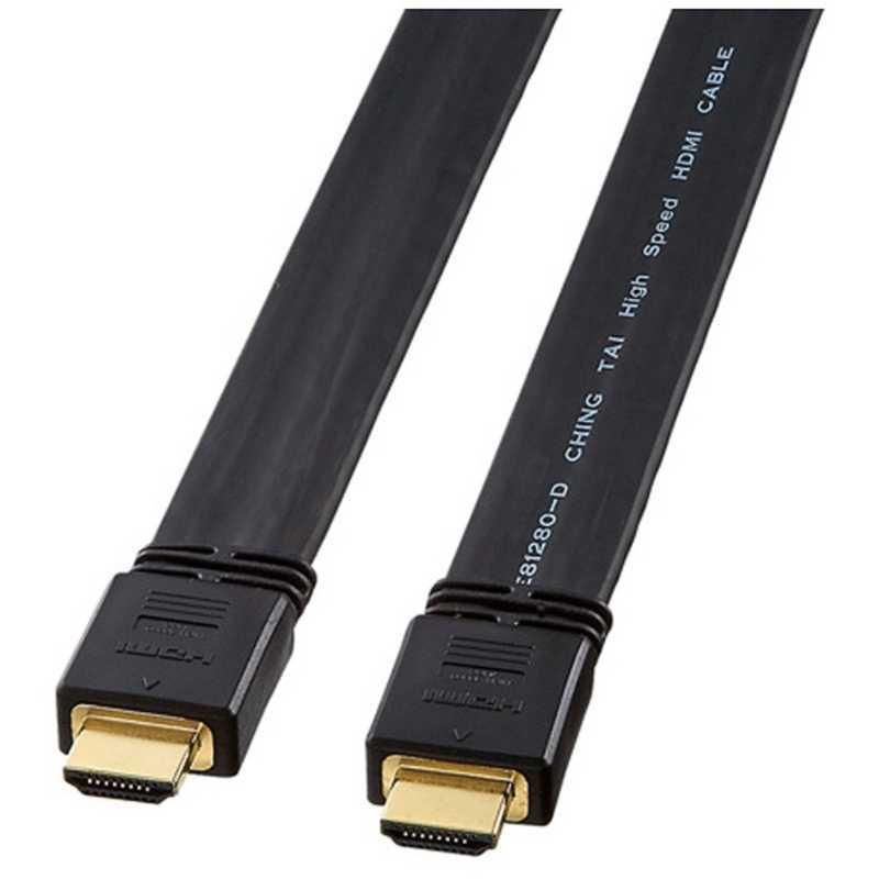 サンワサプライ　HDMIケーブル ブラック [10m  HDMI⇔HDMI  フラットタイプ  4K対応]　KM-HD20-100FK