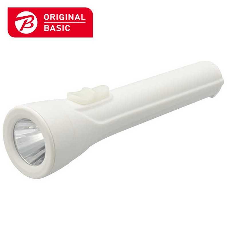 ORIGINALBASIC 懐中電灯 ［LED / 単3乾電池×2］ ホワイト OB-FL070-W