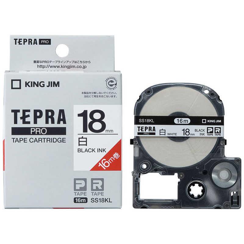 待望☆】 キングジム 白ラベルテープ テプラPRO 黒文字 18mm幅 ロングタイプ SS18KL 白 imagerevolver.