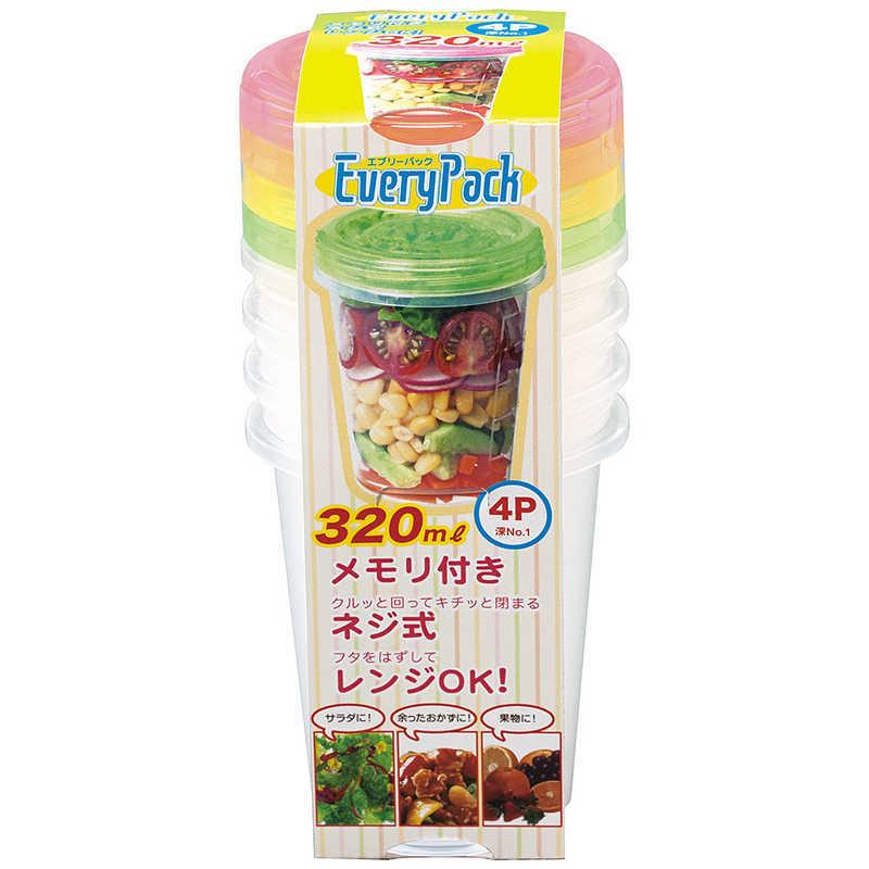 サンコープラスチック エブリーパック 深型 No1 4P(カラフル) 21830