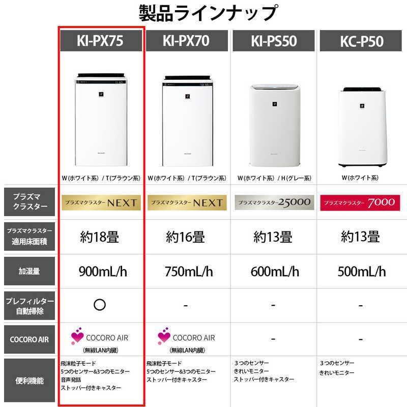 シャープ SHARP 加湿空気清浄機 プラズマクラスターNEXT ホワイト系 適用畳数 34畳 最大適用畳数(加湿) 21畳 PM2.5対応 KI-PX75-W  :4974019203874:コジマYahoo!店 - 通販 - Yahoo!ショッピング