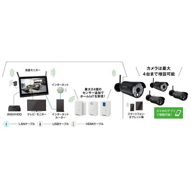 DXアンテナ センサーライト付ワイヤレスフルHDカメラ＆10inchモニター