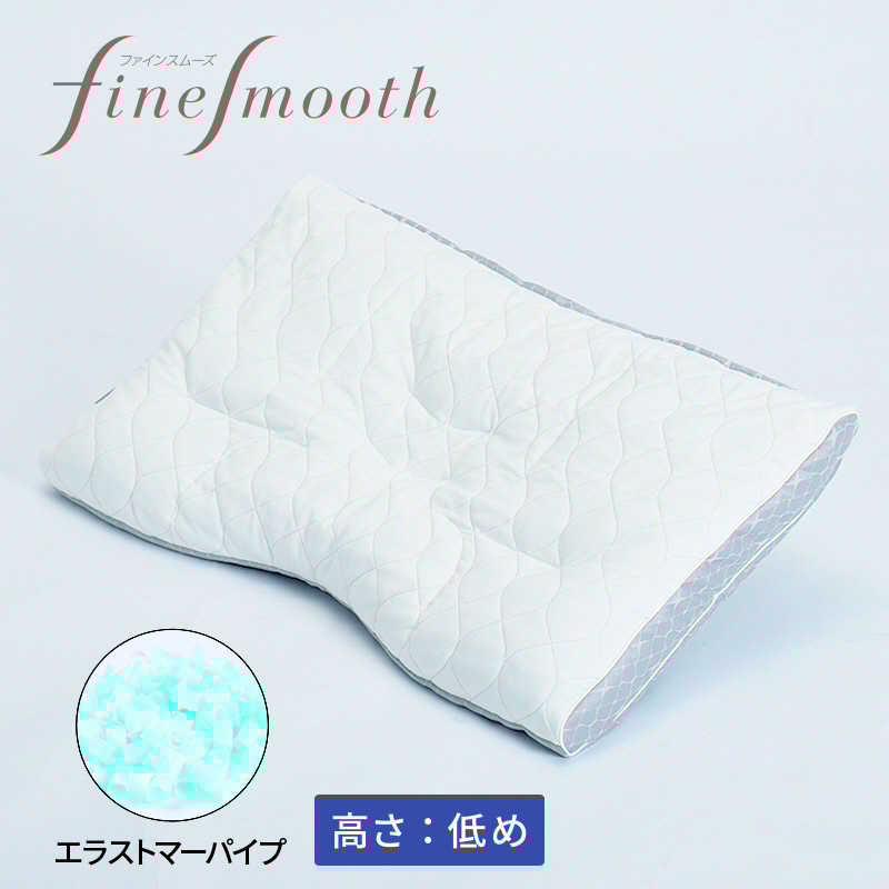 西川 ファインスムーズ エラストマーパイプ枕 低め 定価22000円 【公式