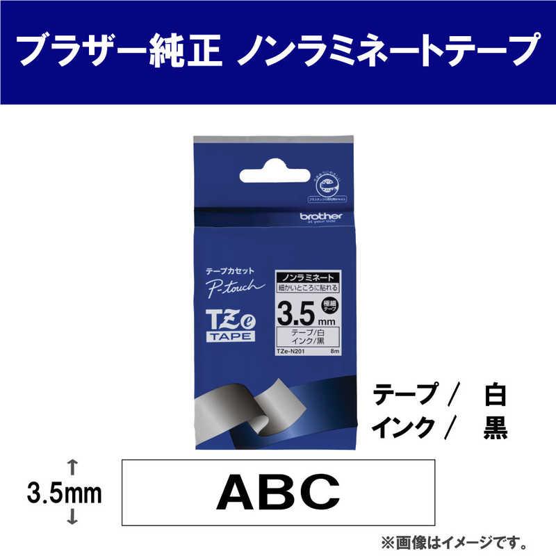 ブラザー　brother　【純正】ピータッチ ノンラミネートテープ 幅3.5mmmm (黒文字/白/ノンラミネート)　TZe-N201｜y-kojima｜02