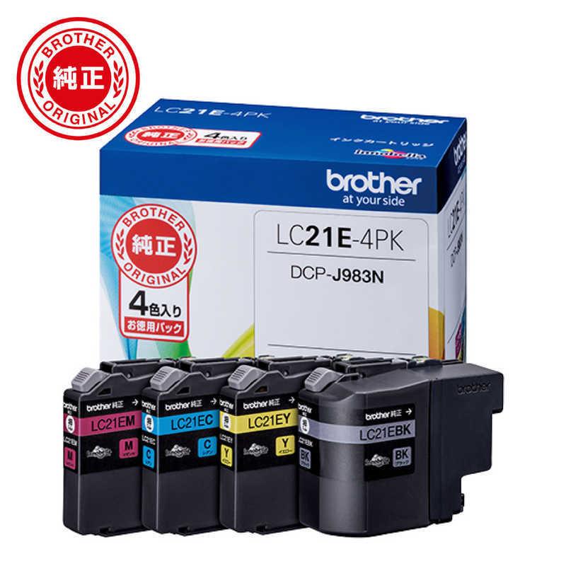 ブラザー　brother　「純正】インクカートリッジ 4色パック　LC21E-4PK
