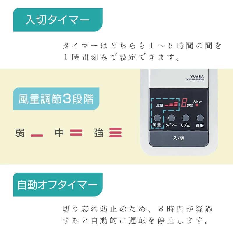 ユアサ　フルリモコン式 壁掛け扇風機　YKW-380EFR｜y-kojima｜07