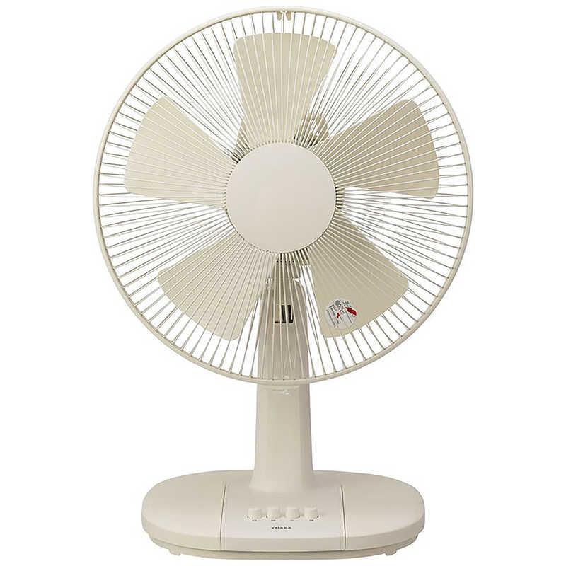 ユアサ ミニ扇風機 自動首振り機能あり 30cm 5枚 ベージュ YT-3011F-LC