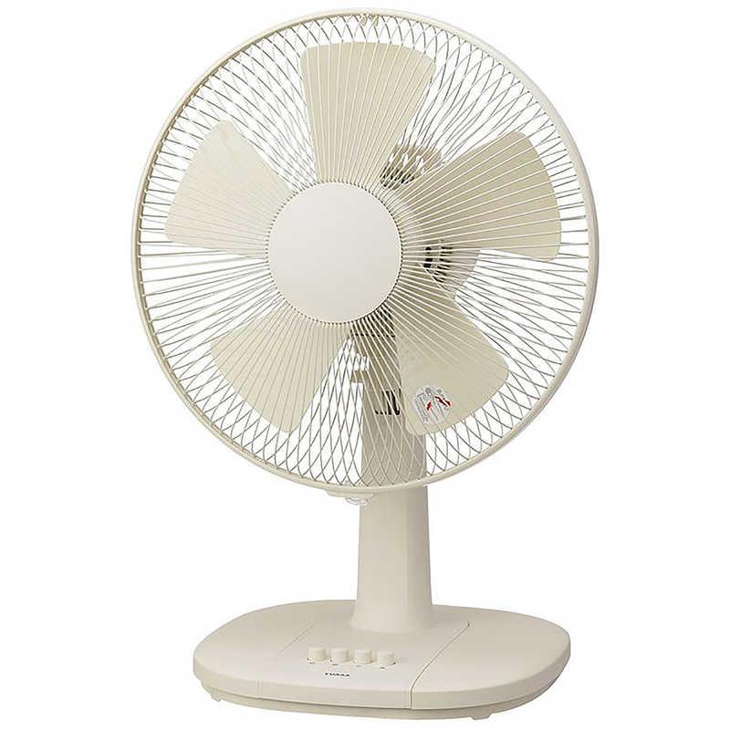ユアサ ミニ扇風機 自動首振り機能あり 30cm 5枚 ベージュ YT-3011F-LC