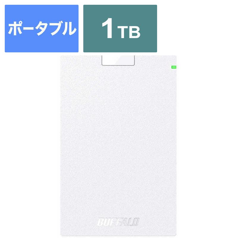 BUFFALO　外付けHDD パソコン用[ポータブル型 1TB]　HD-PGAC1U3-WA ホワイト