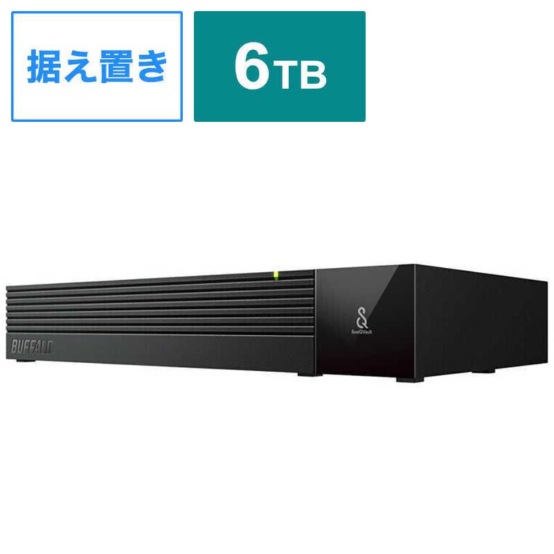 BUFFALO　外付けHDD USB-A接続 テレビ・レコーダー録画用(Chrome/Mac/Windows11対応) ブラック [6TB /据え置き型]　HD-SQS6U3-A