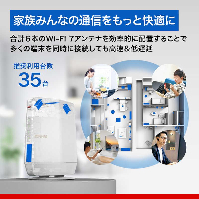 BUFFALO　無線LAN親機 802.11be/ax/ac/n/a/g/b 5764＋688Mbps ［Wi-Fi 7(be) / IPv6対応］　WSR6500BE6P/CWHの画像