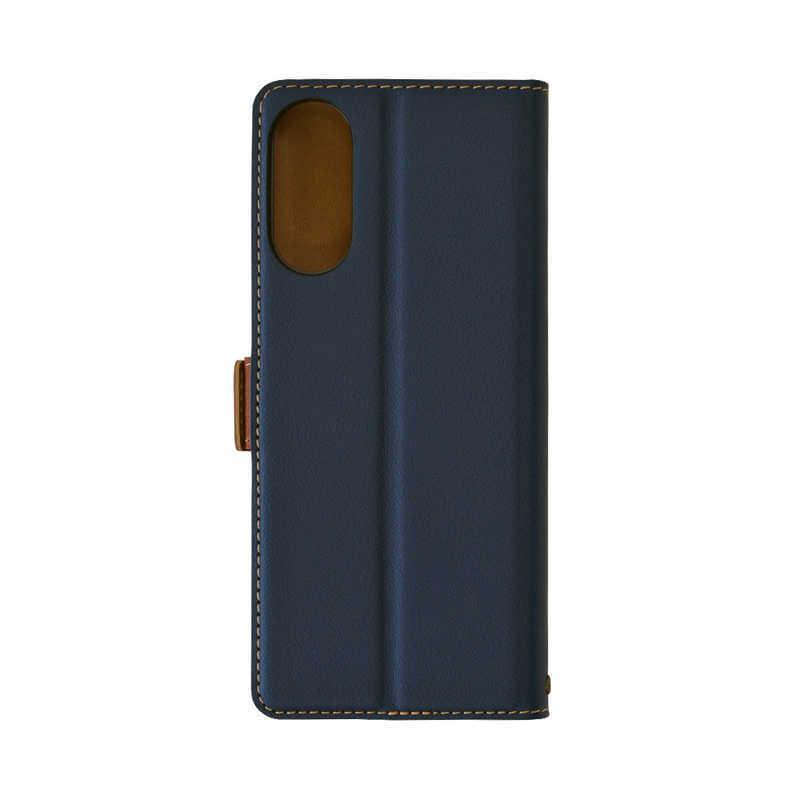 ラスタバナナ Xperia 10 II 薄型手帳ケース サイドマグネット ネイビー