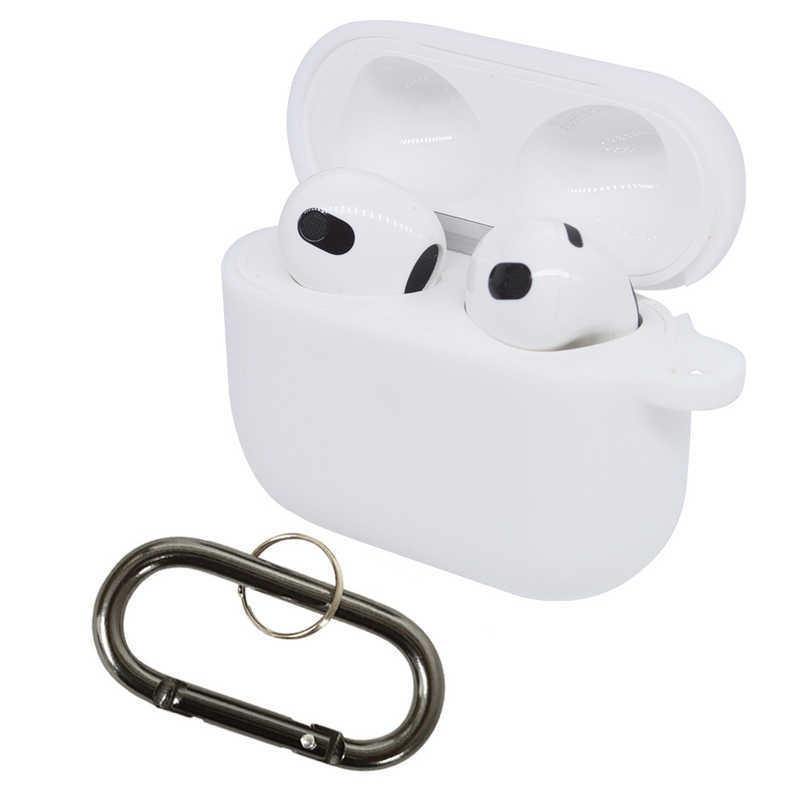 ラスタバナナ　Air Pods 第3世代 カラビナ付き シリコンケース カバー 衝撃吸収 ソフトケース エアポッズケース ホワイト 　6778AP3SI｜y-kojima