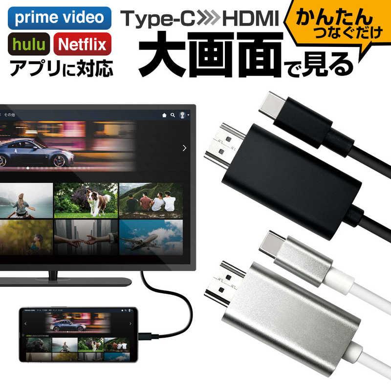 ラスタバナナ Type-C to HDMI ミラーリングケーブル 2.5m ホワイト