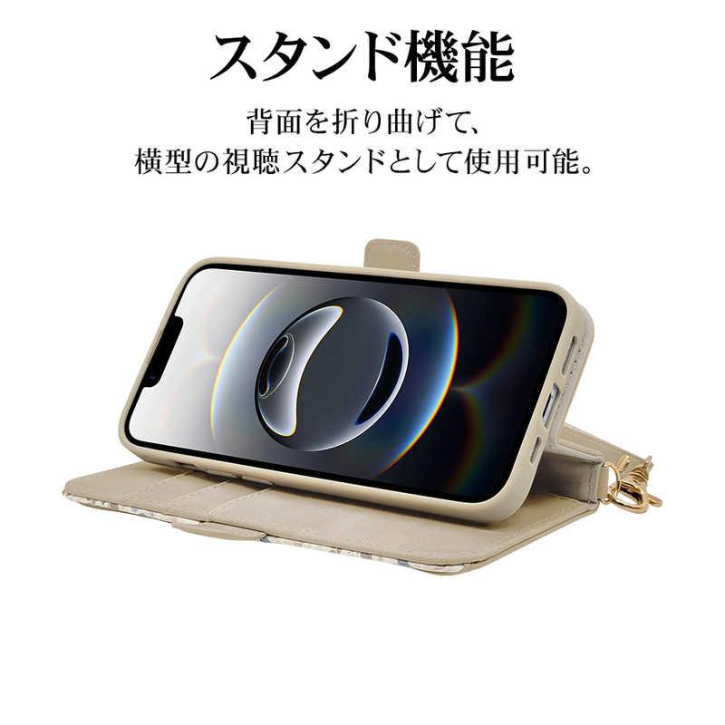 ラスタバナナ iPhone 16e 花柄手帳型ケース グレージュ 8625IP5EBHSGRG
