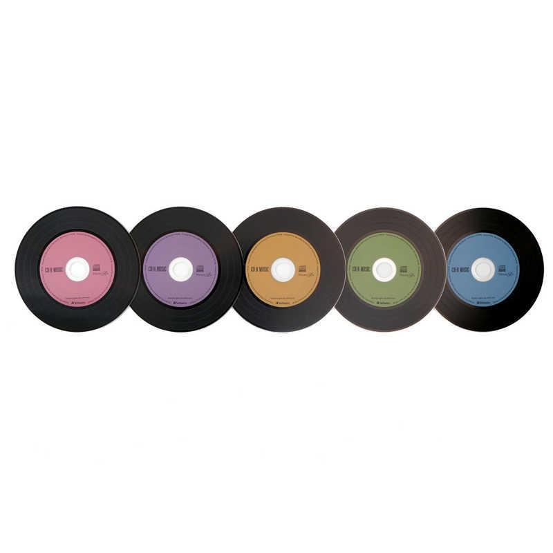 VERBATIMJAPAN　音楽用CD-R 50枚 カラーミックス スピンドルケース レコードデザインのCD-R　AR80FHX50SV6｜y-kojima｜08