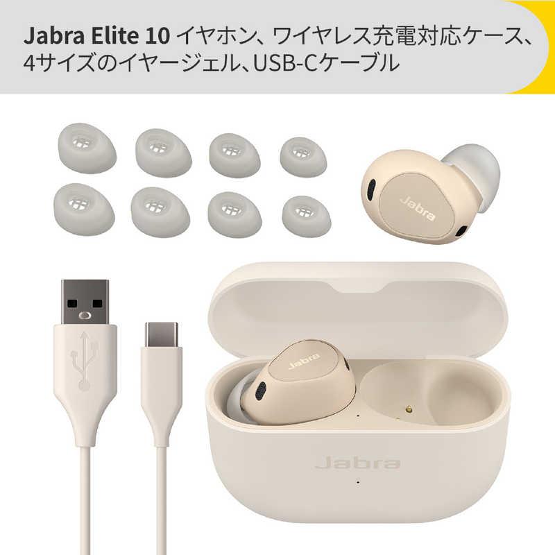 トップ JABRA　完全ワイヤレスイヤホン Elite 10 ノイズキャンセリング対応 クリーム　100-99280901-99