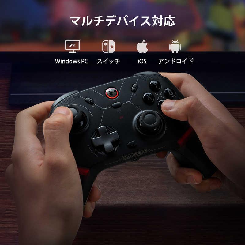 GAMESIR 無線 ＆ 有線接続 スイッチ/ iOS/ アンドロイド/ Windows PC 対応 ゲーミングコントローラー アルミ合金製充電台付き GameSirCyclone2BBLの画像