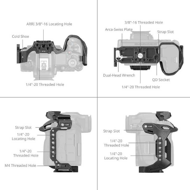 SMALLRIG Canon EOS R5 Mark II用「Black Mamba」ケージ SR4975