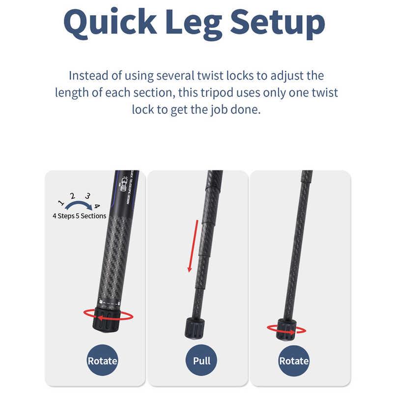 SIRUI 超軽量カーボンファイバー製ポータブル三脚セット(ボール