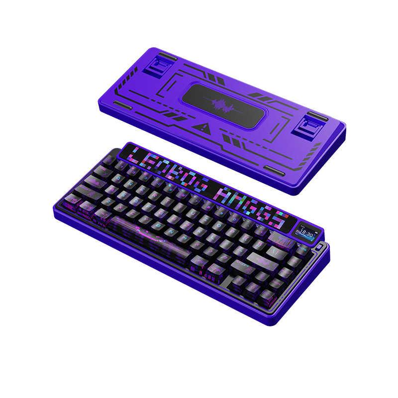 AULA ゲーミングキーボード 可視化マルチメディアスクリーン 8000mAh大