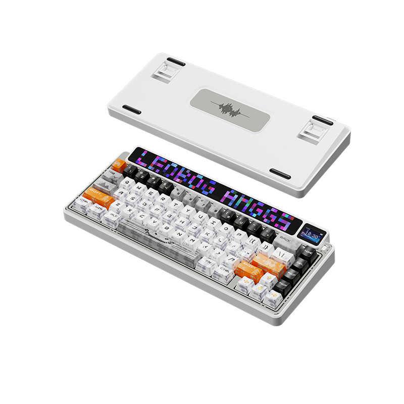 AULA ゲーミングキーボード 可視化マルチメディアスクリーン 8000mAh大