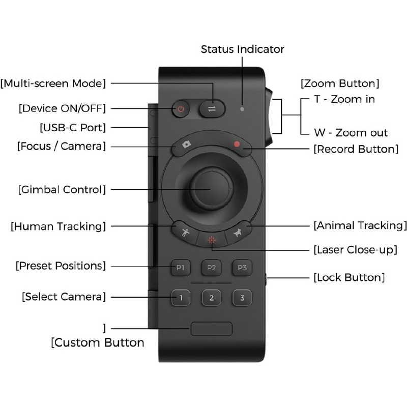 OBSBOT　Tail Air リモコン マルチ制御 ジンバル設置 追尾対象設置　tailair-remote_3
