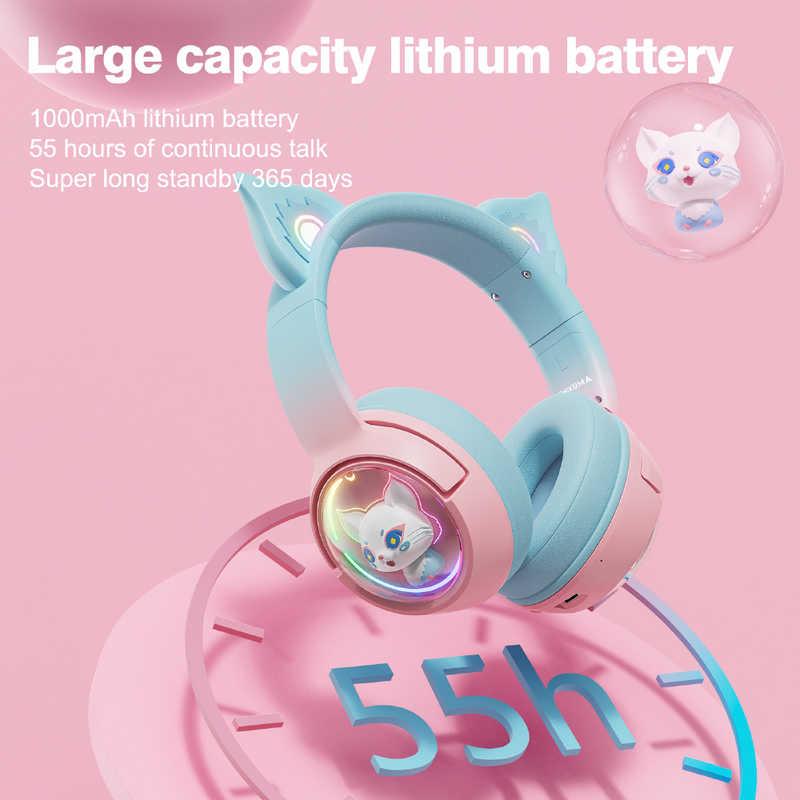 ONIKUMAGAMING ゲーミングヘッドセット 猫耳ヘッドセット 無線 B5BP