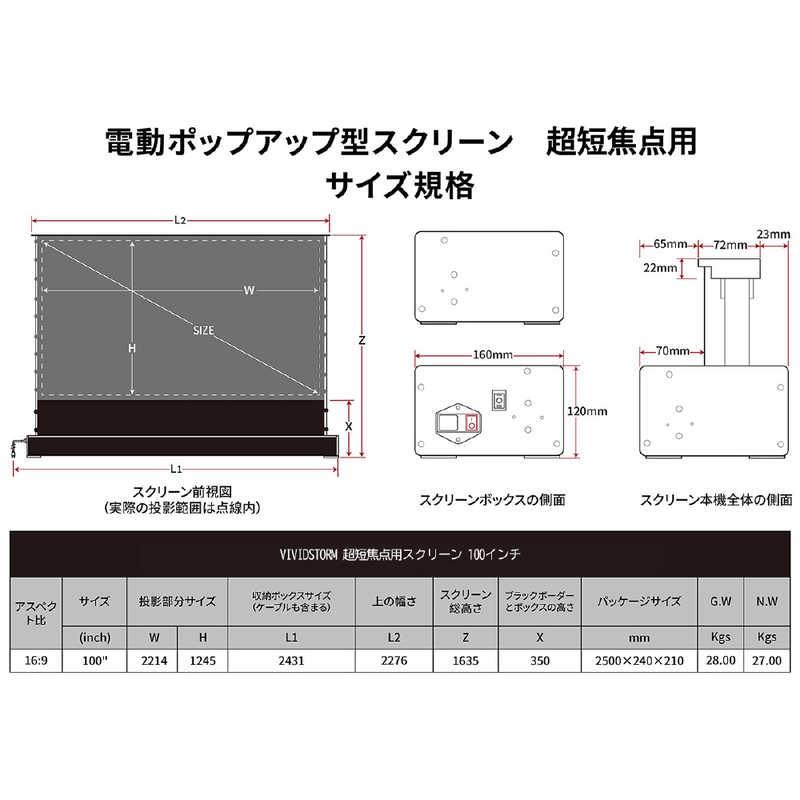 VIVIDSTORM (高輝度レーザープロジェクター用)100インチプロジェクター