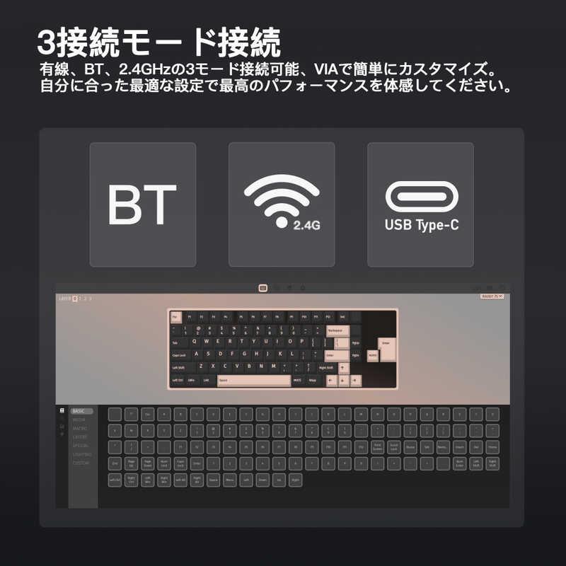 KIBU Rainy 75 Pro Black SHHH Switch 静音スイッチ WOBKEY Black