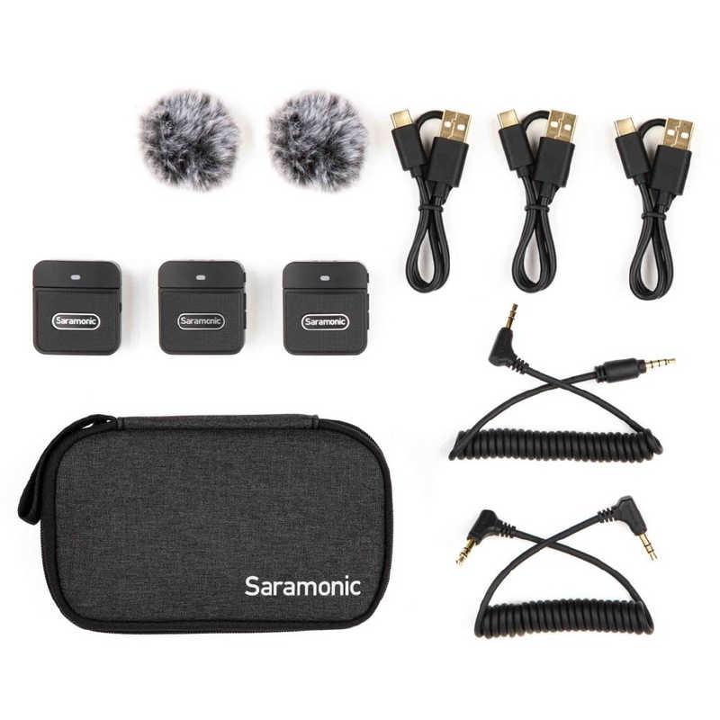 SARAMONIC 超小型 2.4GHz デュアルチャンネル ワイヤレス マイク