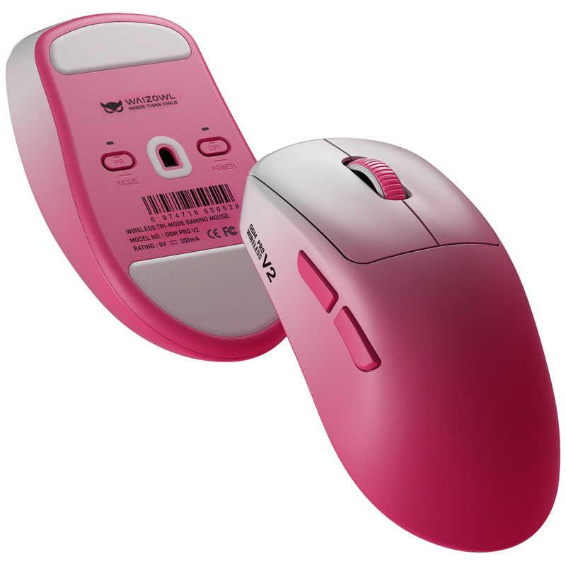 KIBU　WAIZOWL ゲーミングマウス OGM PRO V2 Pink ［光学式 / 有線・ワイヤレス/7ボタン/USB］［8Kポーリングレート対応/超軽量49g/左右非対称］　PROV2PINK_1