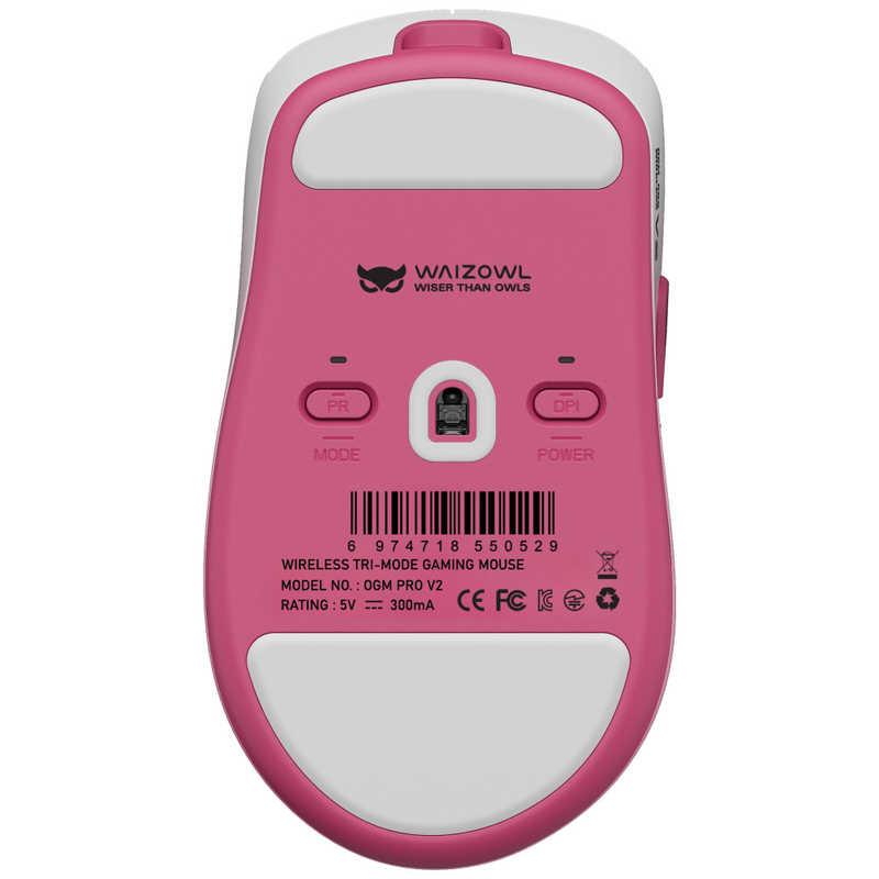 KIBU　WAIZOWL ゲーミングマウス OGM PRO V2 Pink ［光学式 / 有線・ワイヤレス/7ボタン/USB］［8Kポーリングレート対応/超軽量49g/左右非対称］　PROV2PINK_2