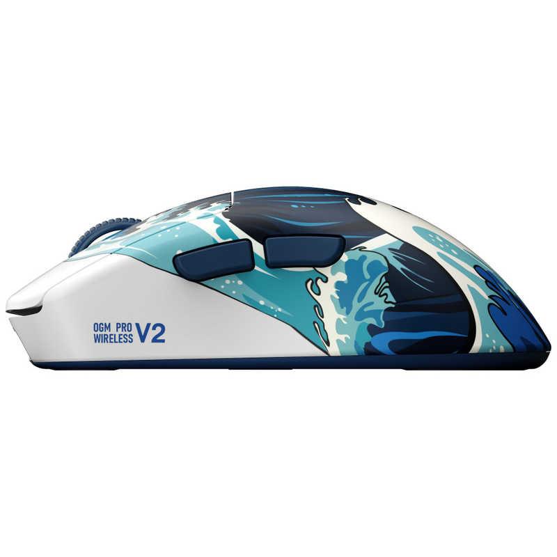 WAIZOWL ゲーミングマウス OGM PRO V2 Kanagawa Wave ［光学式 / 有線・ワイヤレス/7ボタン/USB］［8Kポーリングレート対応/超軽量49g/左右非対称］　PROV2KW_5