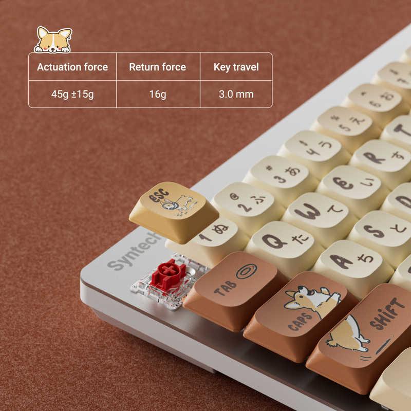 SYNTECH ロープロファイルメタニカルキーボード / コーギーデザイン