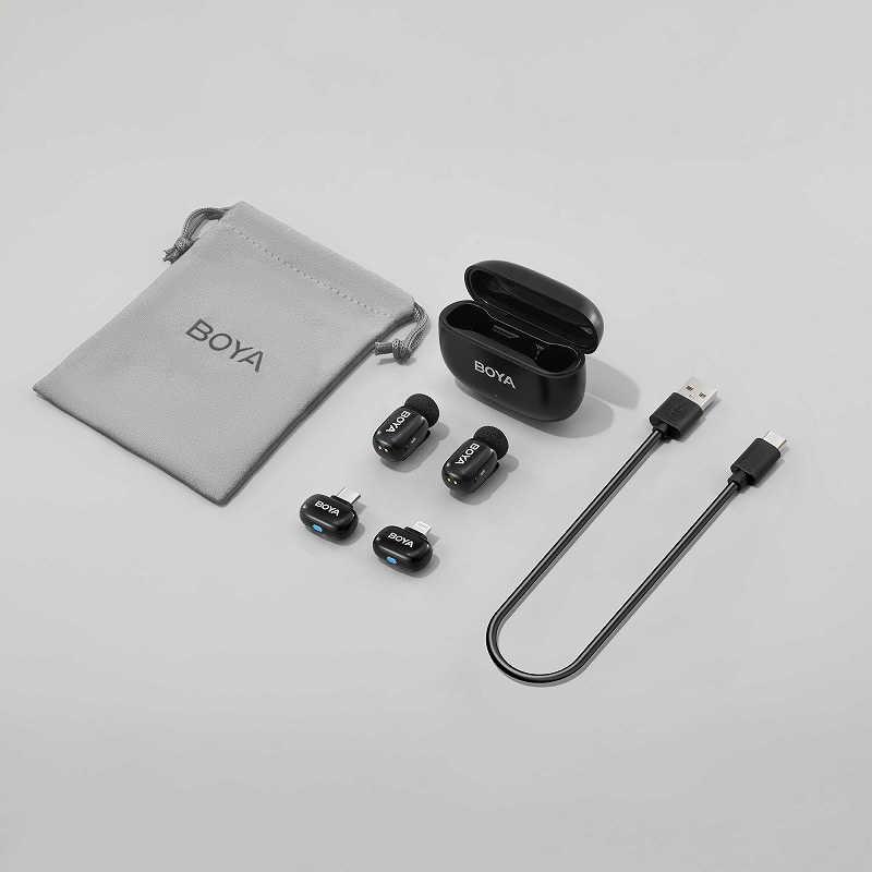 BOYA　Wireless mic BOYA mini12 ボーヤミニ12 Lightning/Type-C対応 無指向性 スマホ/タブレット用 ブラック　BOYAMINI12_12